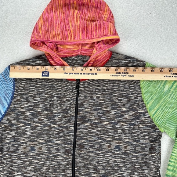 Anthropologie One Girl Who Womens Lg Jacket Zip Front Hooded Hoodie Y2K Boho - Picture 4 of 13